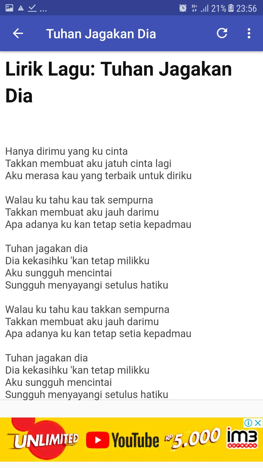 Lirik Lagu Yuni Shara Tuhan Jagakan Dia - Dunia Belajar