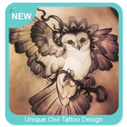 Diseño único del tatuaje del búho icono