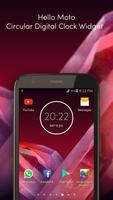 Digital Clock Widget Moto Z2 Play ~Round Time Face poster