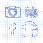 Hand drawn - Icon Pack Theme with 9025+ icons biểu tượng