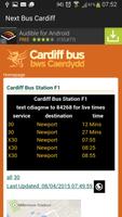 1 Schermata Next Bus Cardiff