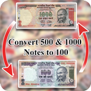 Convert 500,1000 notes to 100 aplikacja