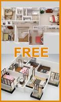 3D Home Floor Plan Ideas โปสเตอร์