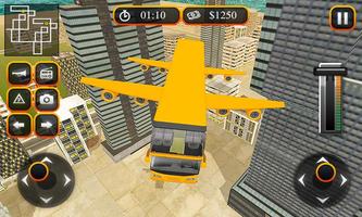 Flying School Bus Sim 2017 اسکرین شاٹ 1