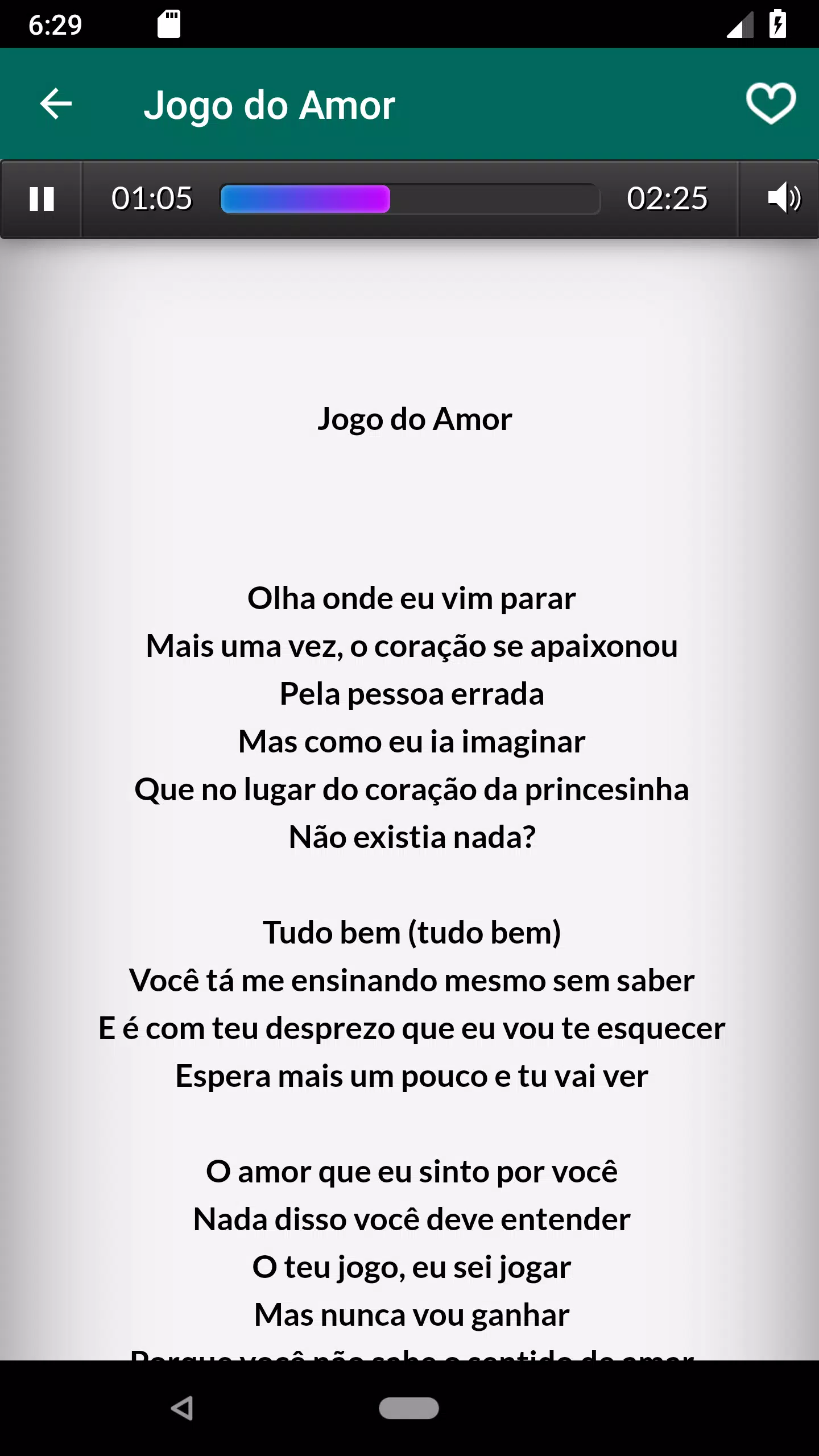 Descarga de APK de JOGO DO AMOR, MC Bruninho Letra da música para