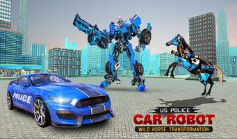 UNS Polizei 3d Auto Roboter wild Pferd Kampf Plakat