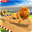 khùng hoang dã thú vật 3d sư tử cuộc đua APK
