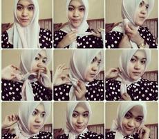Step by step DIY daily trendy Hijab Affiche
