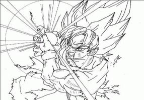 Coloring Pages Goku Series Affiche