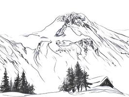 Coloring Pages The Mountains Affiche