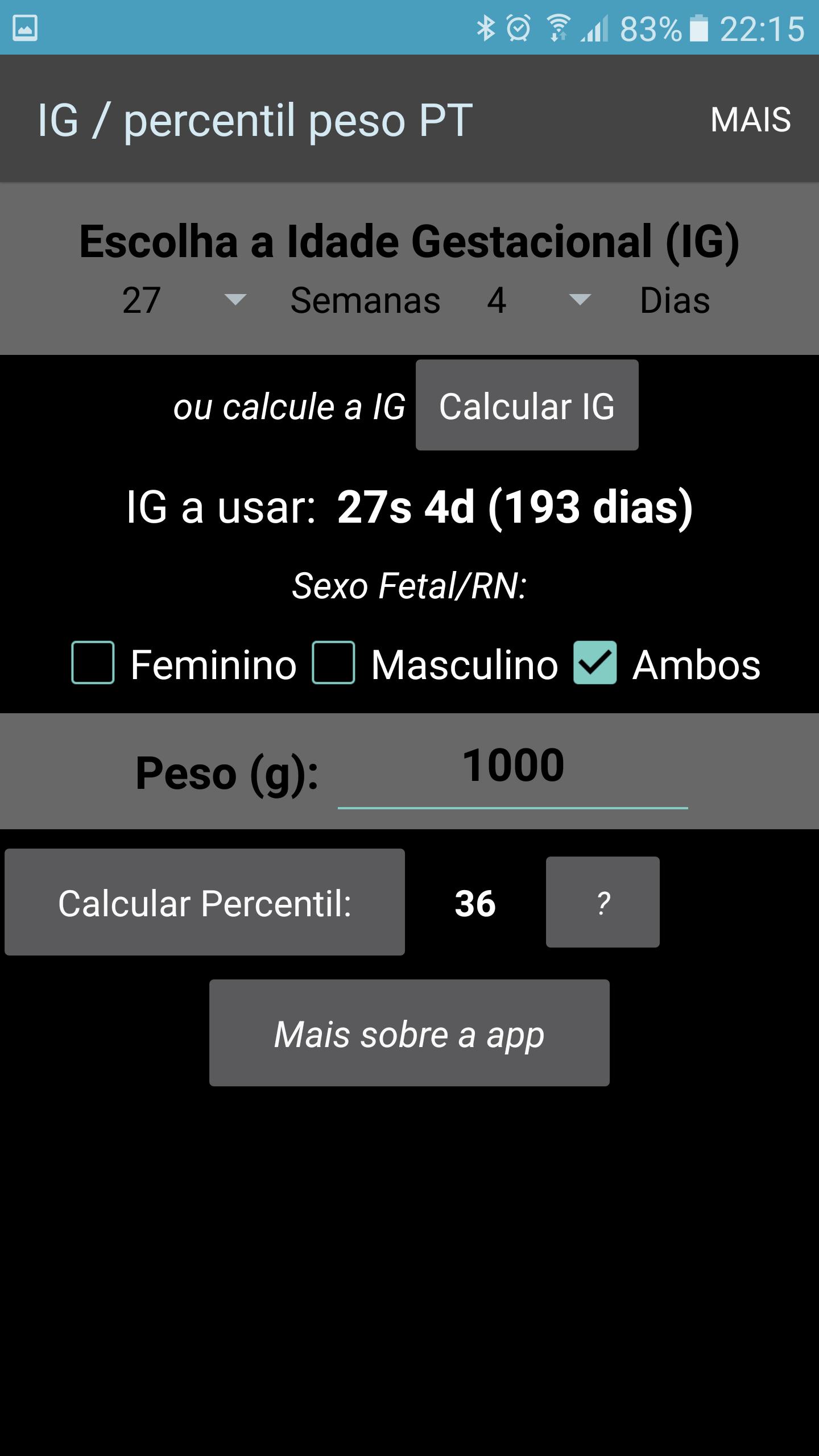Descarga de APK de Calculadora IG e percentil para Android