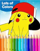 Pikachu coloring page 🎈 Affiche