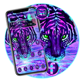 Purple Green Pattern Tiger Theme icon