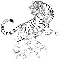 Tiger TATTOO Wallpaper Affiche