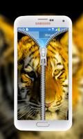 Tiger Zipper Lock Screen poster