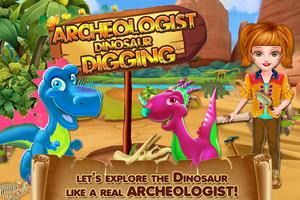 Archéologue Dinosaure Creusement - Os Jurassiques Affiche