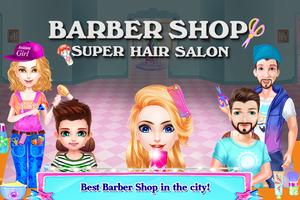 Barbeiro Loja Cabelo Salão Corte de cabelo Jogos Cartaz