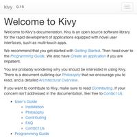 برنامه‌نما kivy doc عکس از صفحه