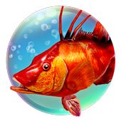 El juego de pesca submarina 3D icono