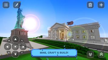 USA Block Craft Exploration 3D poster