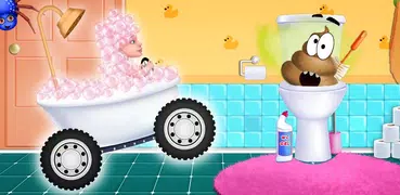 Baby Toilet Race: Cleanup Fun