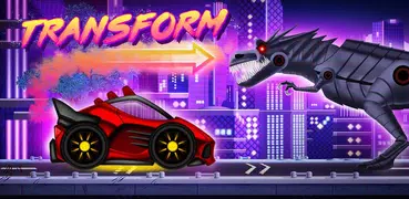 Dino Robot Wars: City Driving and Shooting Game