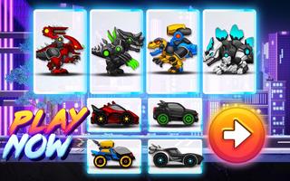 Dino Robot Wars: City Driving and Shooting Game Affiche