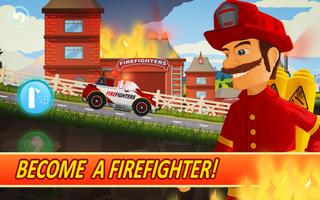 Fire Fighters Racing for Kids capture d'écran 1