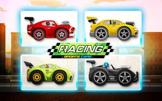 Sports Cars Kid Racing in Miami Daylight Poster