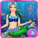 女の子のための王女の人魚サロン化粧ゲーム