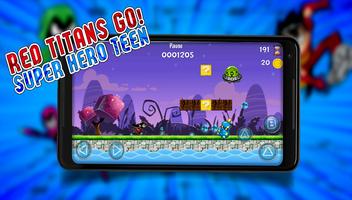 Red Titans Go!  Robin Hero Teeny الملصق