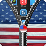 USA Flag Zipper Screen Lock icône
