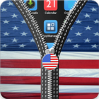 USA Flag Zipper Screen Lock أيقونة