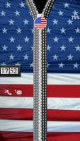 USA Flag Zipper Screen Lock الملصق