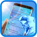 Blue Diamonds Theme SMS Plus APK