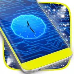 Neon Circuit Clock Wallpaper APK download