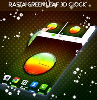 Rasta Green Leaf 3D Clock syot layar 3