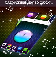 Rasta Green Leaf 3D Clock تصوير الشاشة 1