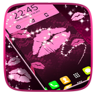 Black and Pink Live Wallpaper icône