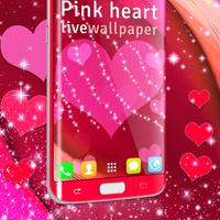 برنامه‌نما Pink Heart Live Wallpaper عکس از صفحه