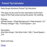 Pulsed Tig Calculator ảnh chụp màn hình 1