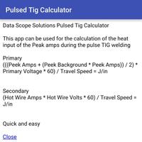 Pulsed Tig Calculator imagem de tela 1