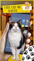 Cute Cat on Screen - Cat Walks in Phone Cute Joke Affiche
