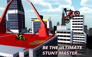 Stickman Motocicleta 3D Poster