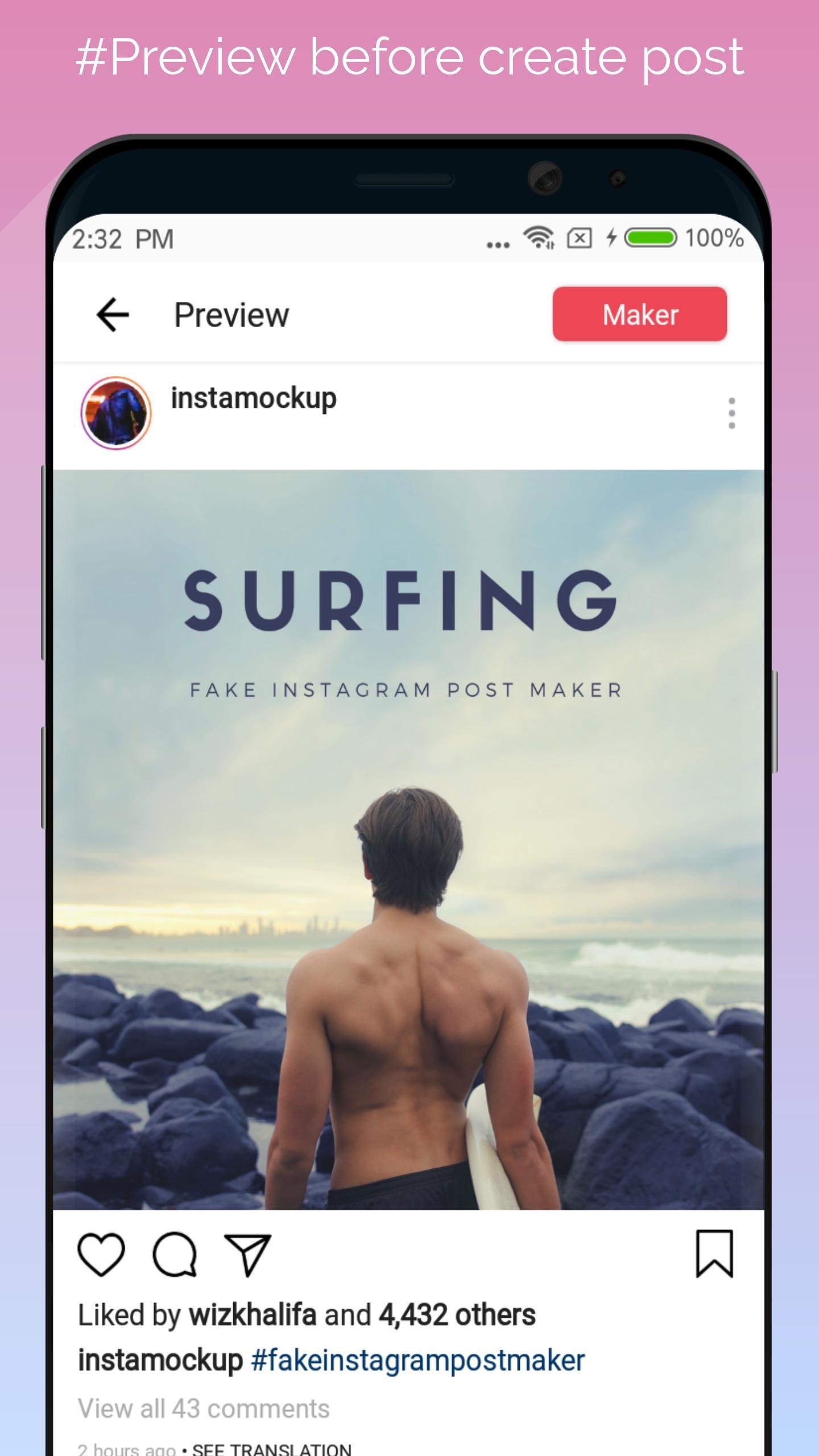 Fake Instagram Post Template Editable