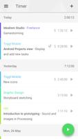 Toggl Time Tracker, Timesheet imagem de tela 2