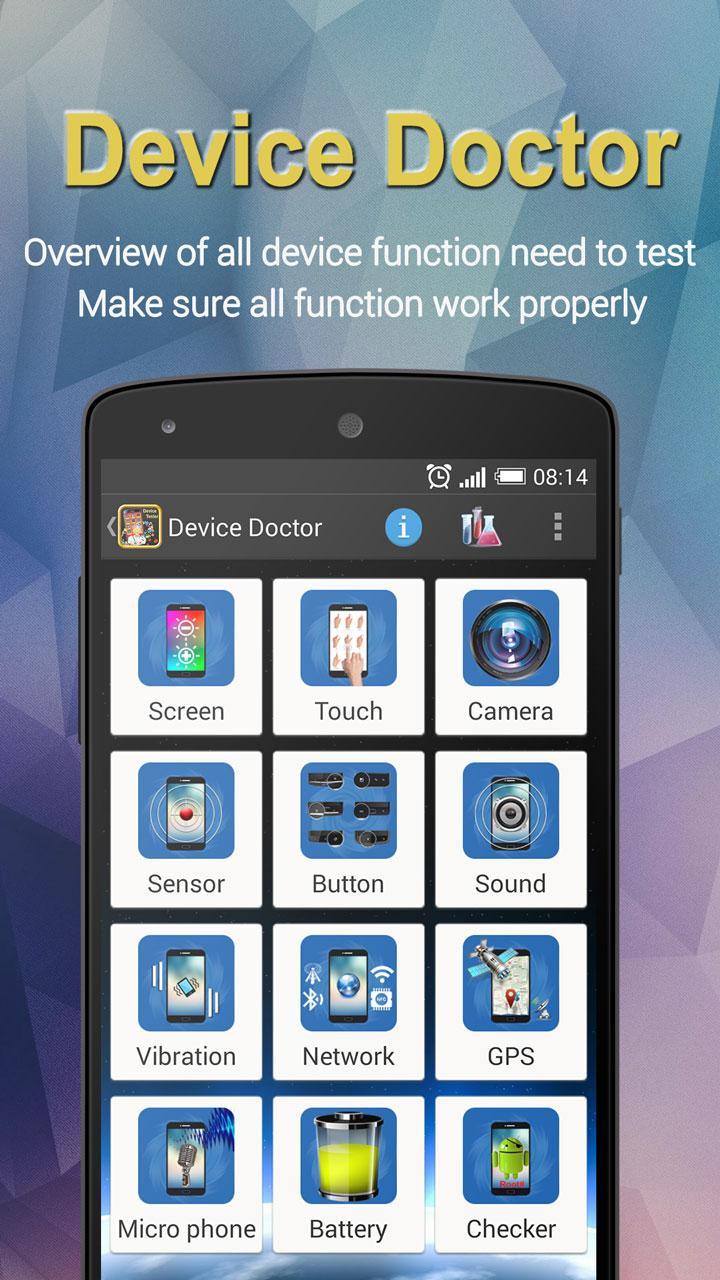 Test приложение для тестер смартфона. Device Doctor.