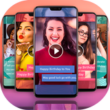 FullScreen Birthday Video Status Maker - 30 Sec أيقونة