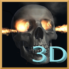 3D Skull Fire Wallpaper icône