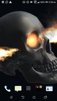 3D Skull Fire Wallpaper Affiche